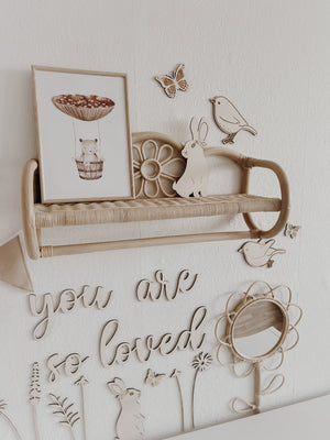 Hase aus Holz Wanddeko für Kinderzimmer, Babyzimmer, 3D Wandtattoo - BohoWildflowerVibes