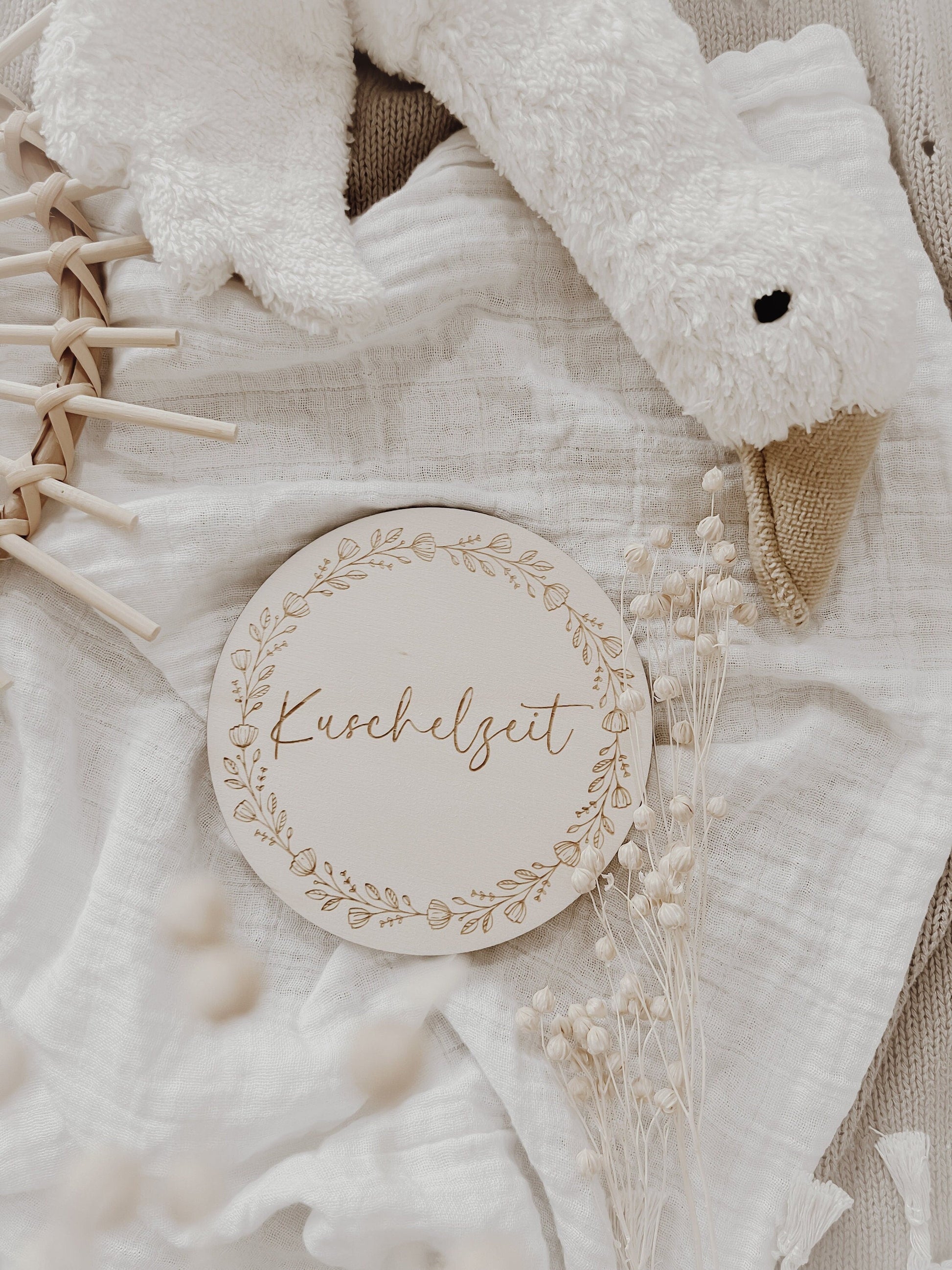 Kuschelzeit Meilensteinkarte Baby, Babys erstes Jahr - BohoWildflowerVibes