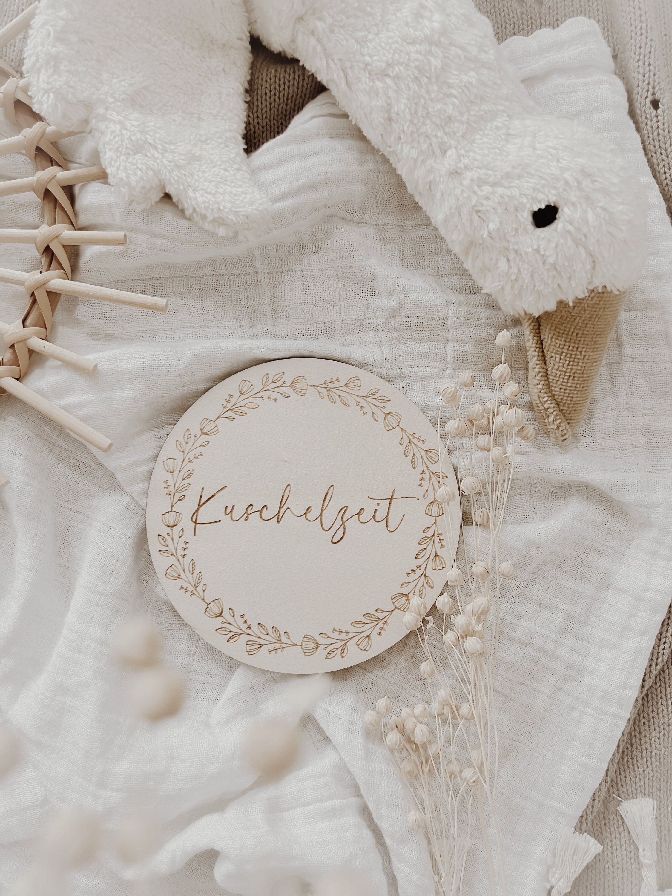 Kuschelzeit Meilensteinkarte Baby, Babys erstes Jahr - BohoWildflowerVibes