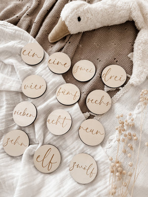 Meilensteinkarten - Baby erstes Jahr mit Einlegescheiben - BohoWildflowerVibes