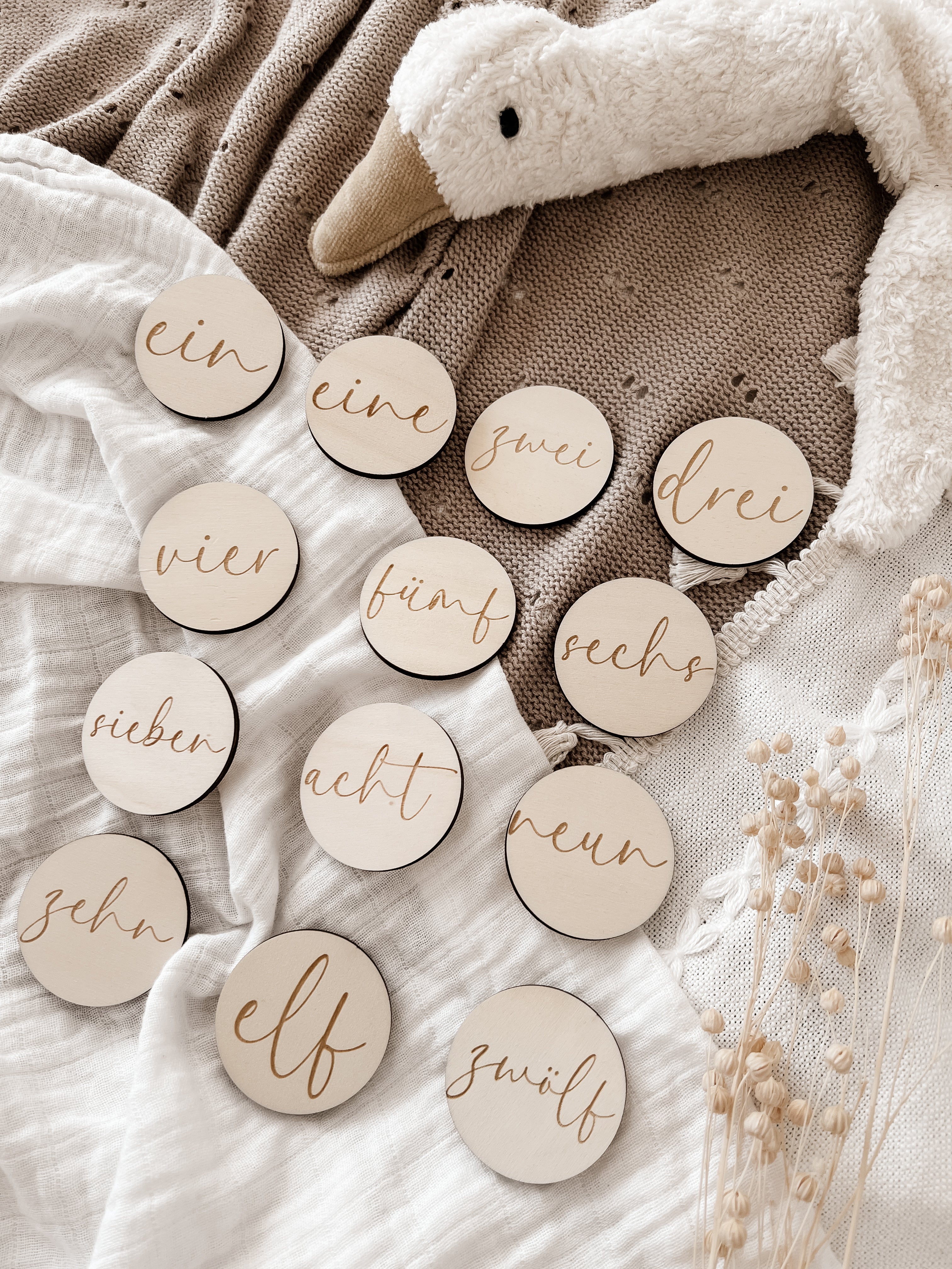 Meilensteinkarten - Baby erstes Jahr mit Einlegescheiben - BohoWildflowerVibes