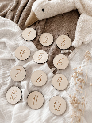 Meilensteinkarten - Baby erstes Jahr mit Einlegescheiben - BohoWildflowerVibes