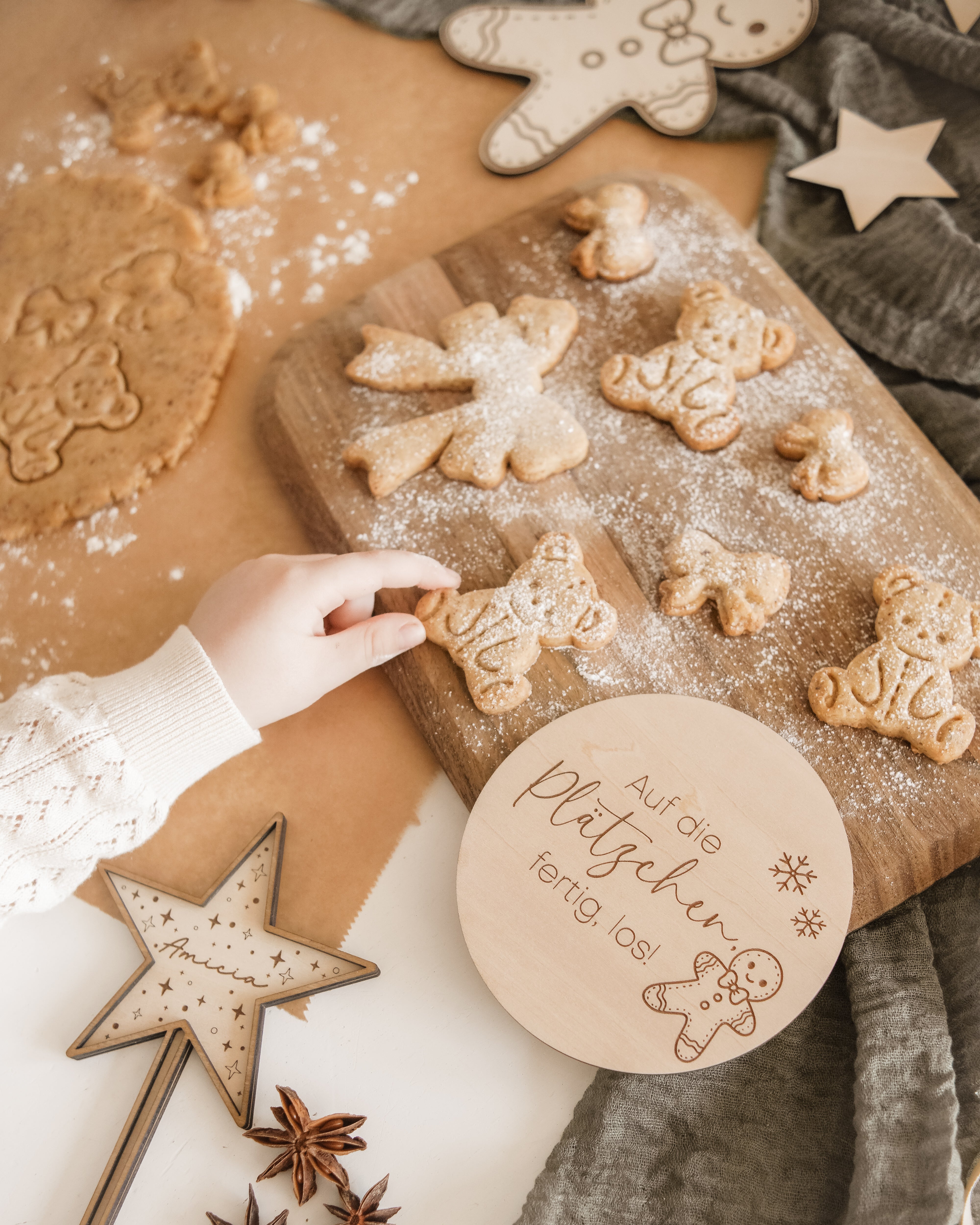 Meilensteinkarte Auf die Plätzchen fertig los