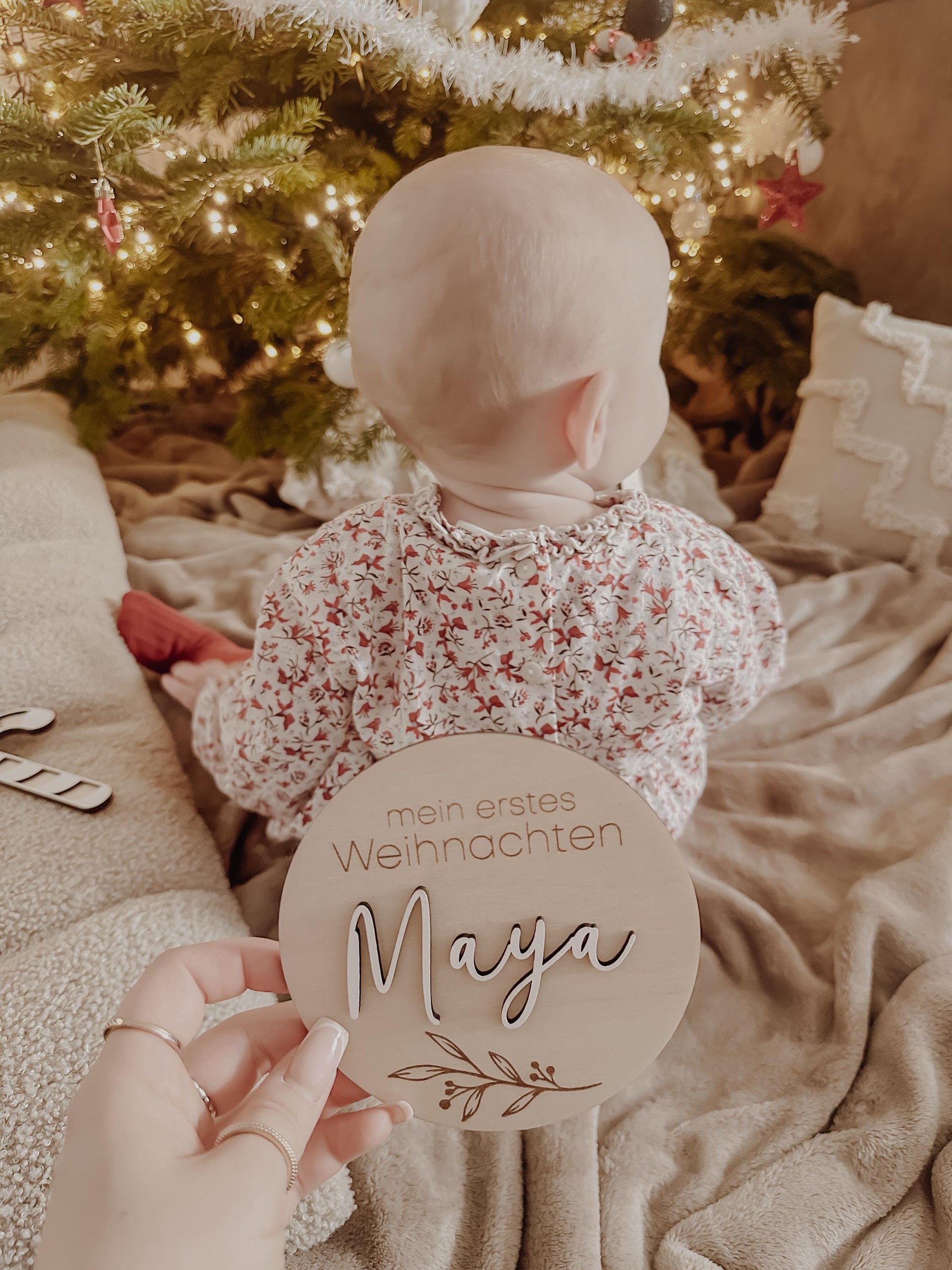 Meilensteinkarte - mein erstes Weihnachten personalisiert - BohoWildflowerVibes