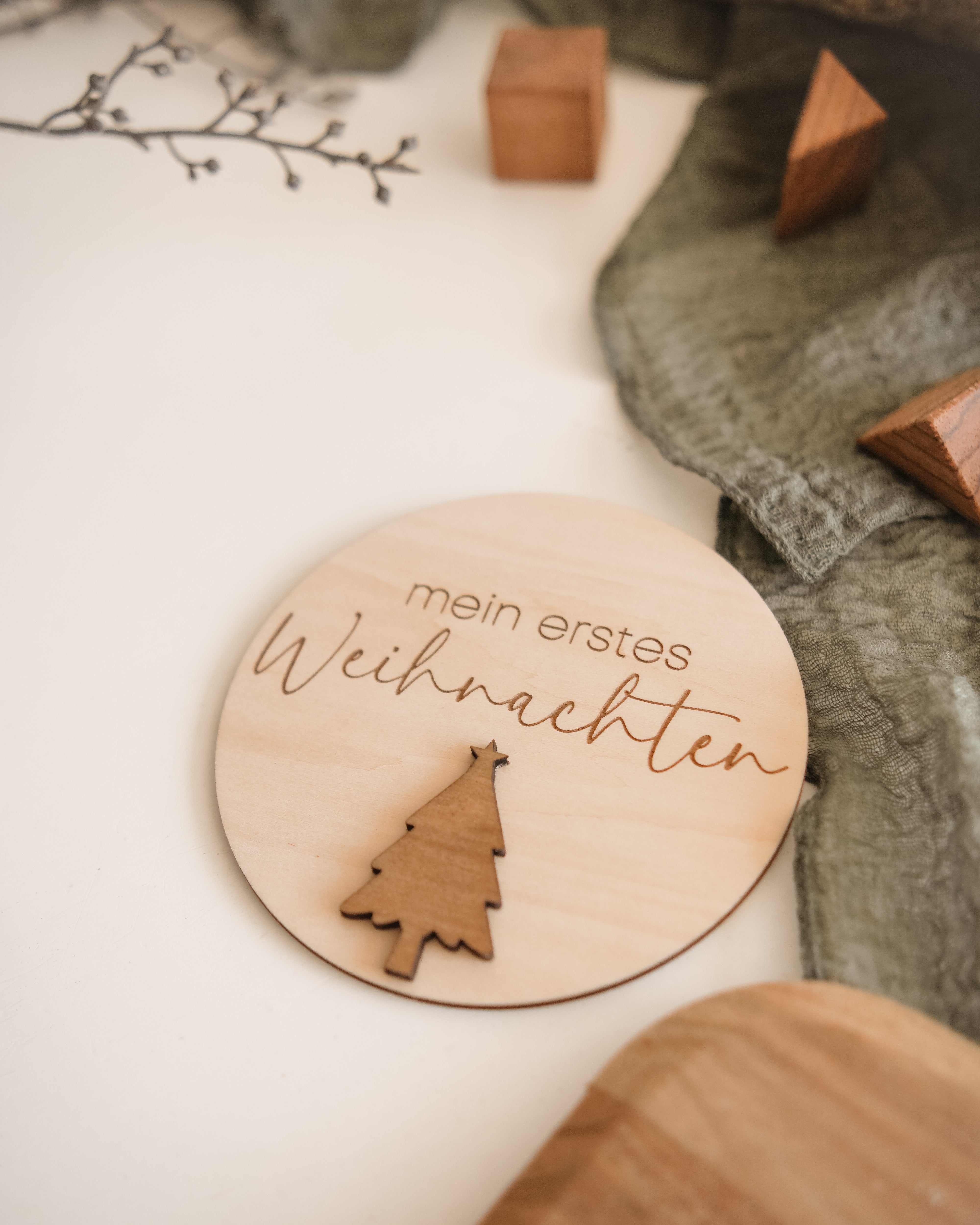 mein erstes Weihnachten Holztafel - Tannenbaum