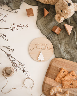 mein erstes Weihnachten Holztafel - Tannenbaum