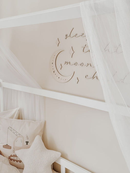 Mond und Sterne aus Holz