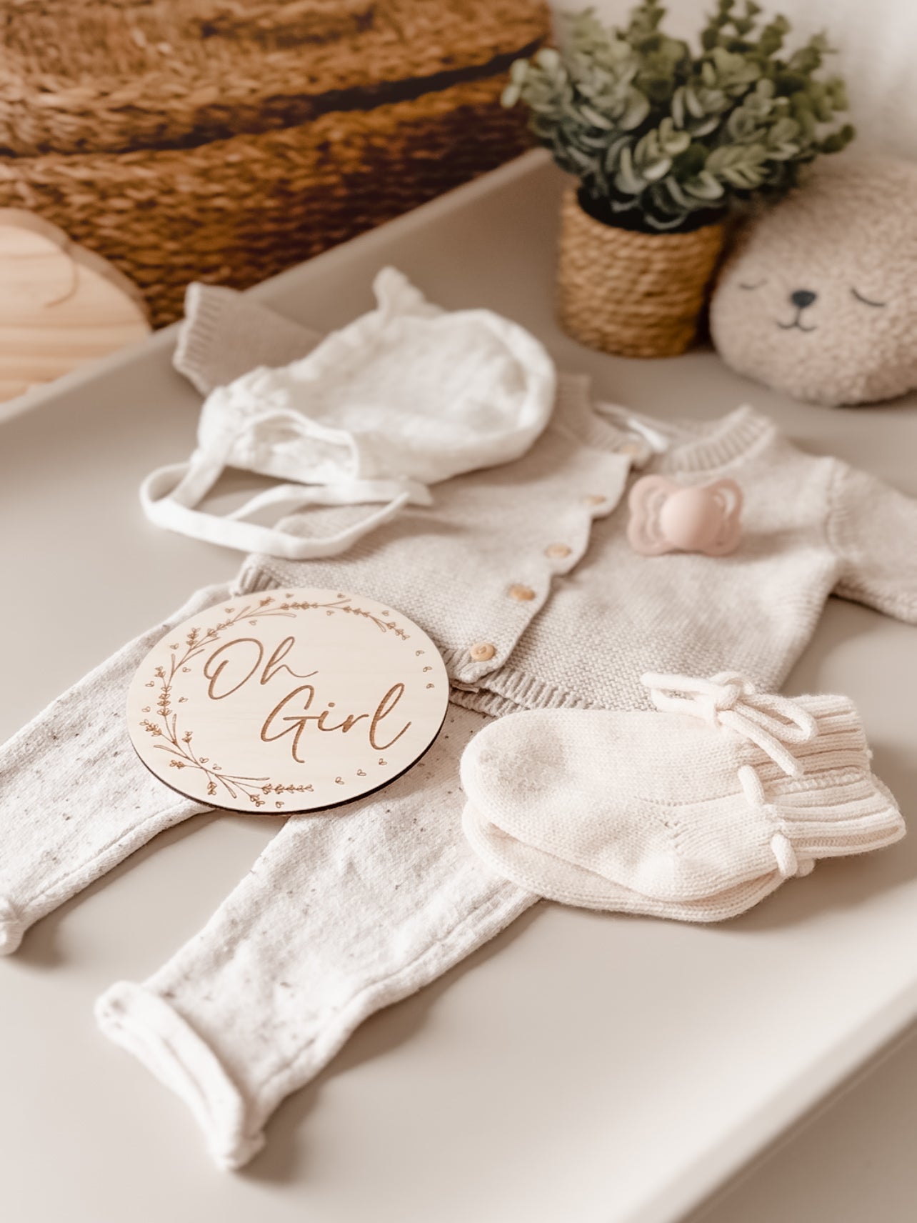 Oh Girl Meilensteintafel aus Holz