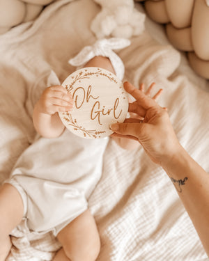 Oh Girl Meilensteintafel aus Holz