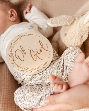 Oh Girl Meilensteintafel aus Holz