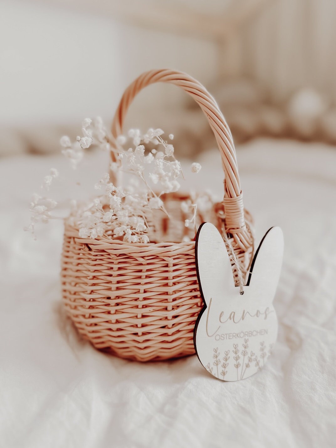 Osterkorbanhänger personalisiert - BohoWildflowerVibes