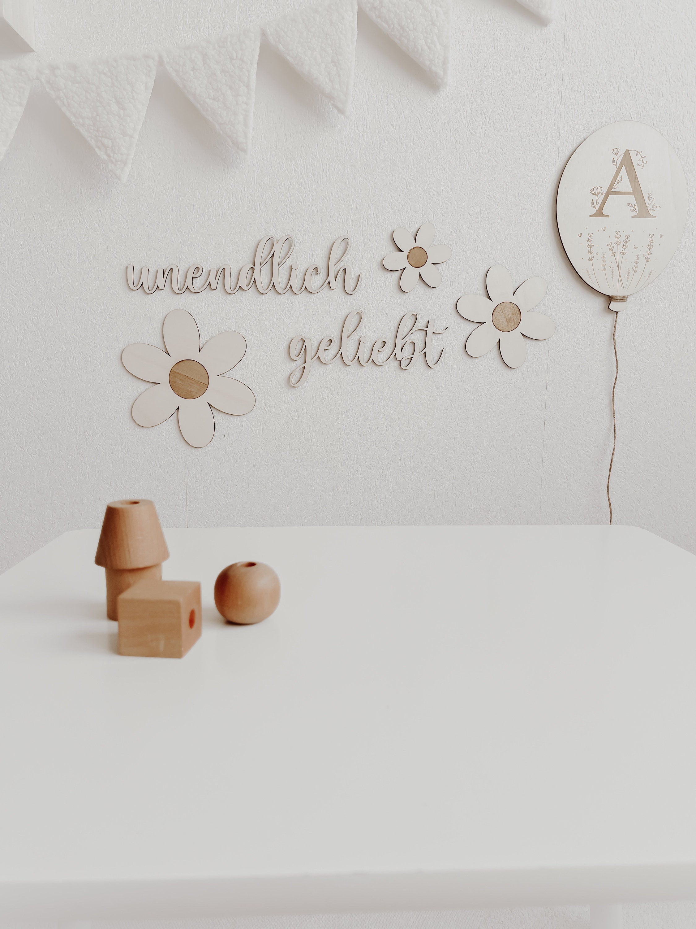 Personalisierter Ballon aus Holz - BohoWildflowerVibes