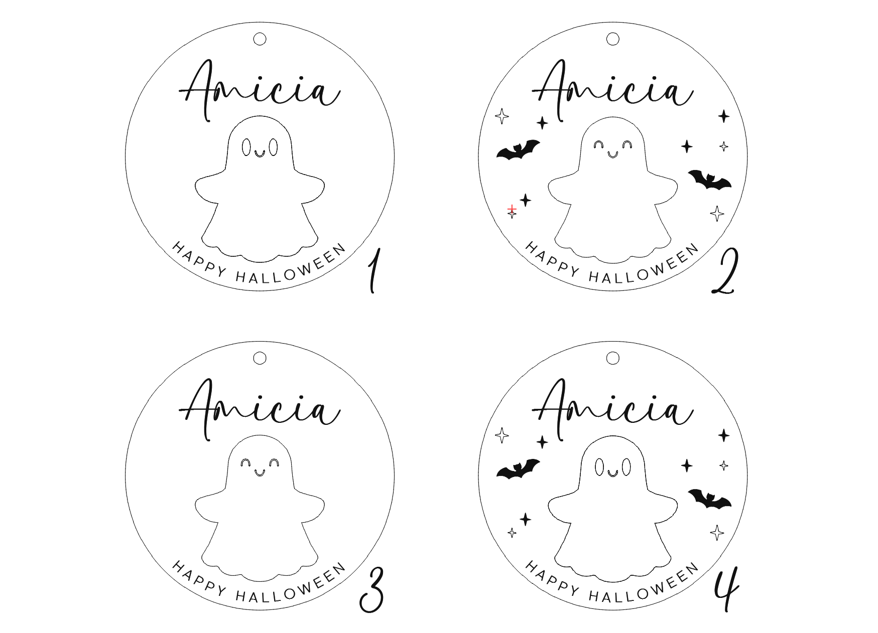 Personalisierter Halloween Anhänger - Geist