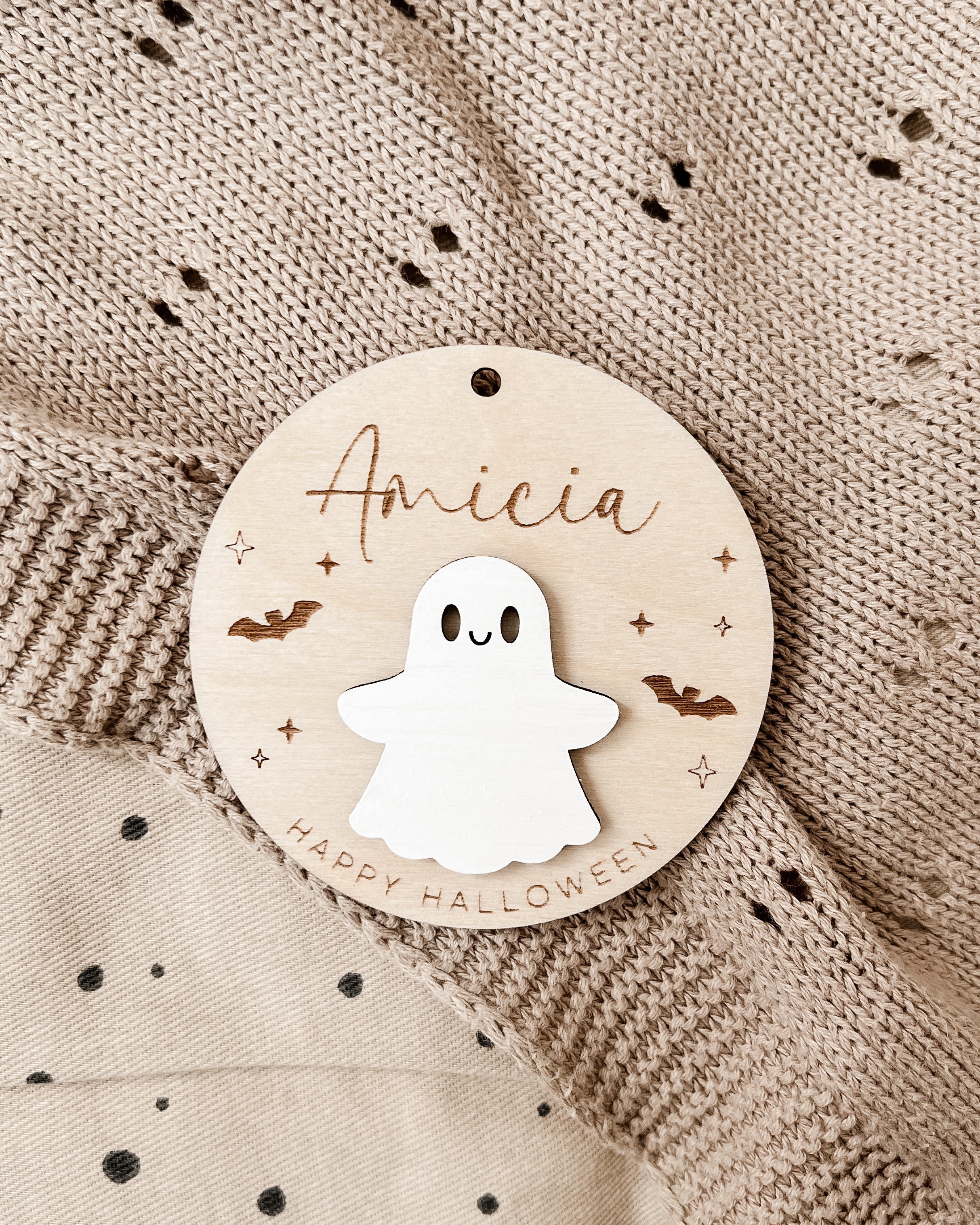 Personalisierter Halloween Anhänger - Geist