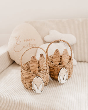 Personalisierter Osterkorbanhänger - Hase weiß mit Namen