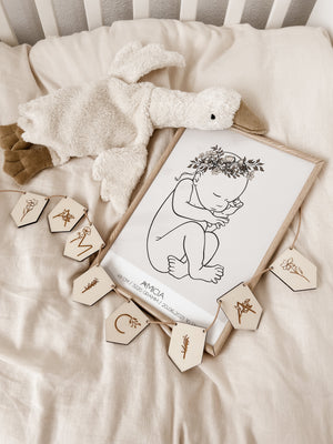 Personalisiertes Geburtsposter - Digitaler Download - BohoWildflowerVibes