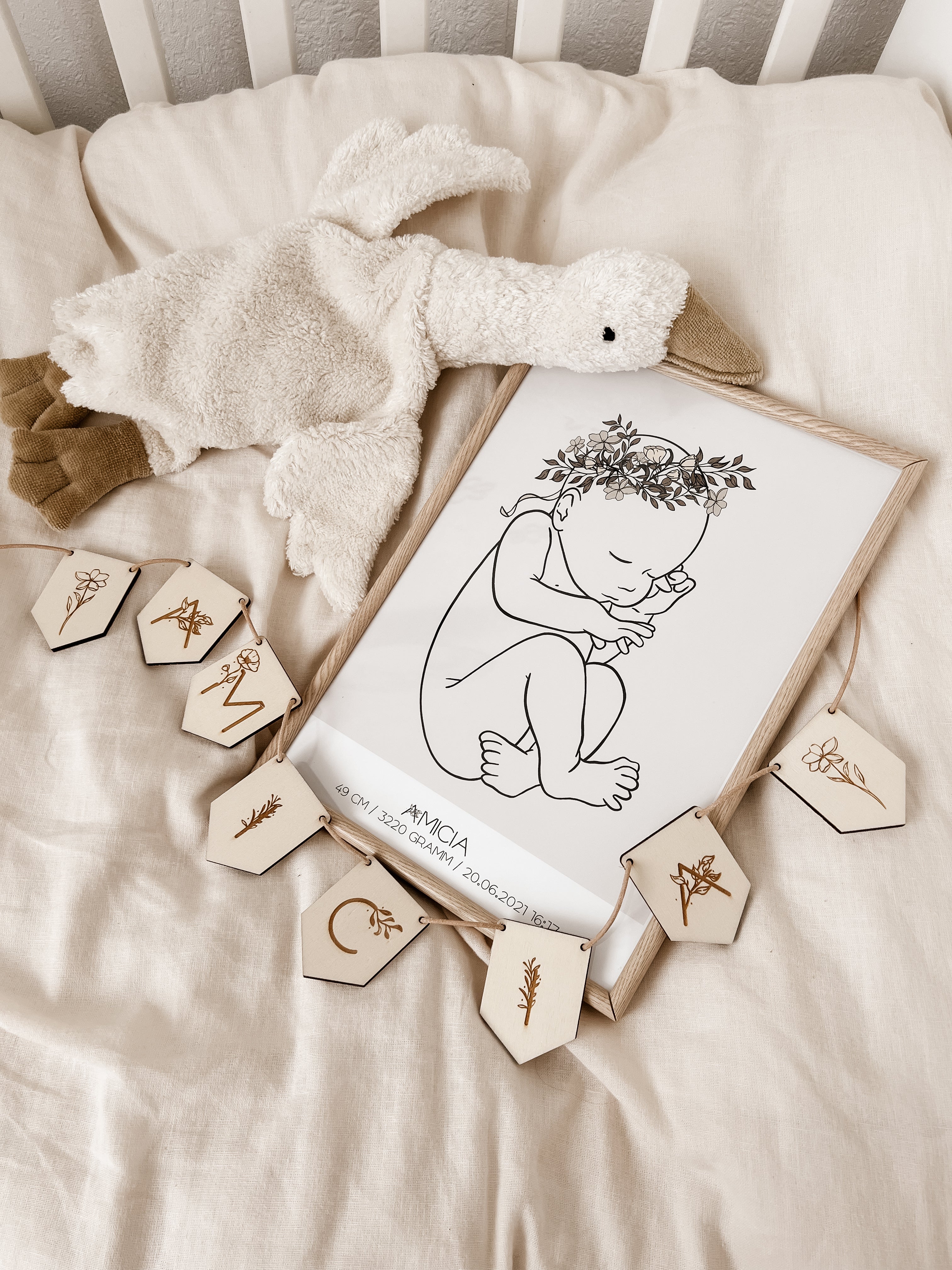 Personalisiertes Geburtsposter - Digitaler Download - BohoWildflowerVibes