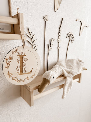 Personalisiertes Holzschild mit Buchstabe - BohoWildflowerVibes