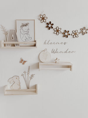 Personalisiertes Holzschild mit Geburtsblume, 12 Motive - BohoWildflowerVibes