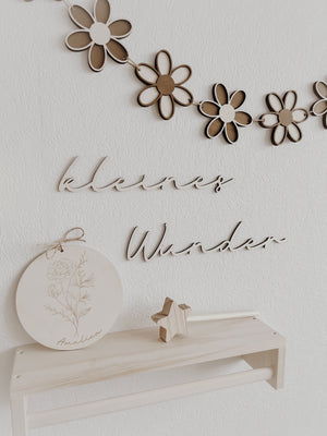 Personalisiertes Holzschild mit Geburtsblume, 12 Motive - BohoWildflowerVibes