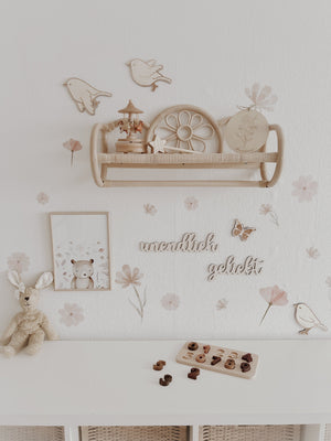 Personalisiertes Holzschild mit Geburtsblume, 12 Motive - BohoWildflowerVibes