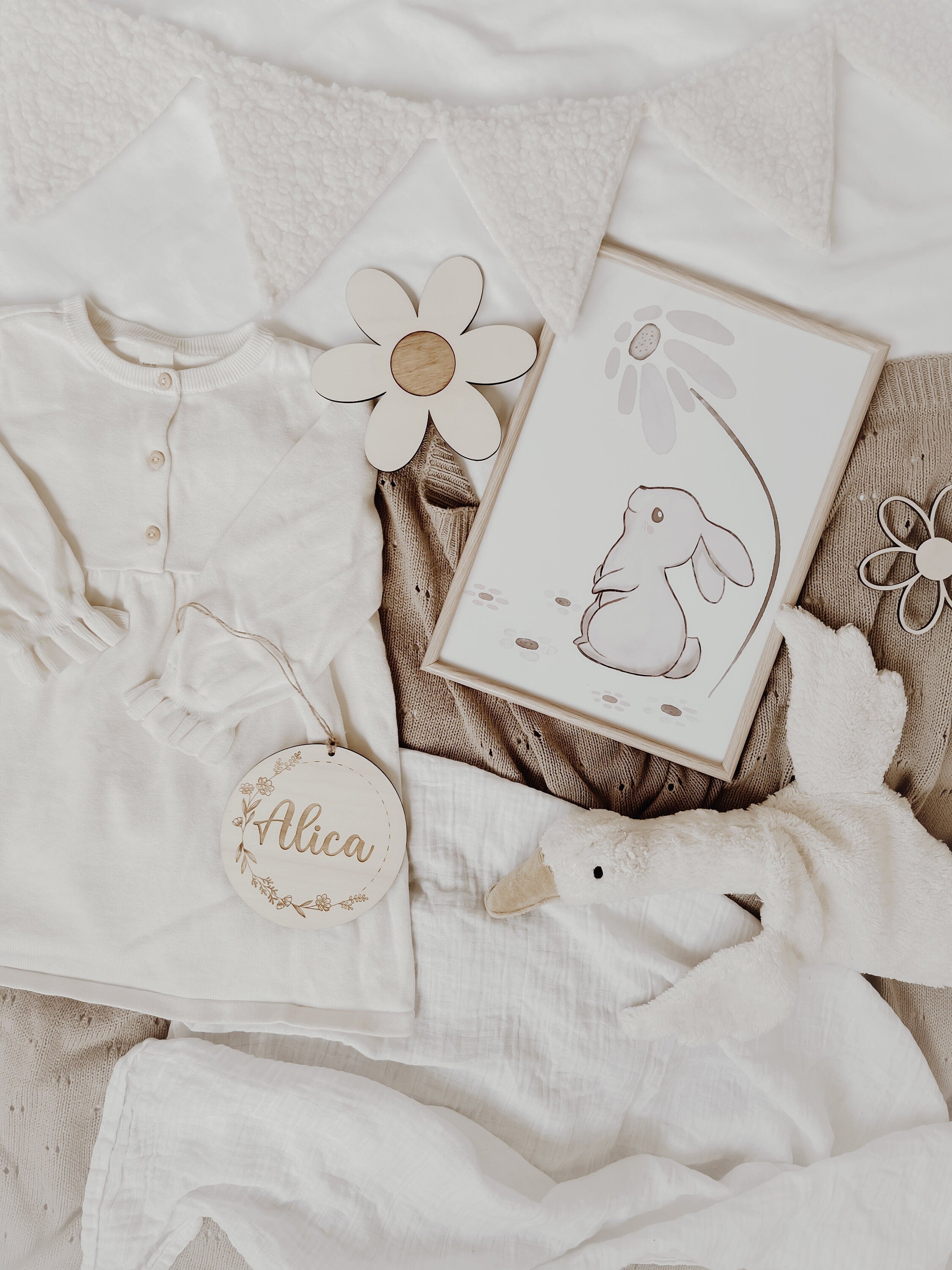 Personalisiertes Holzschild mit Namen - BohoWildflowerVibes