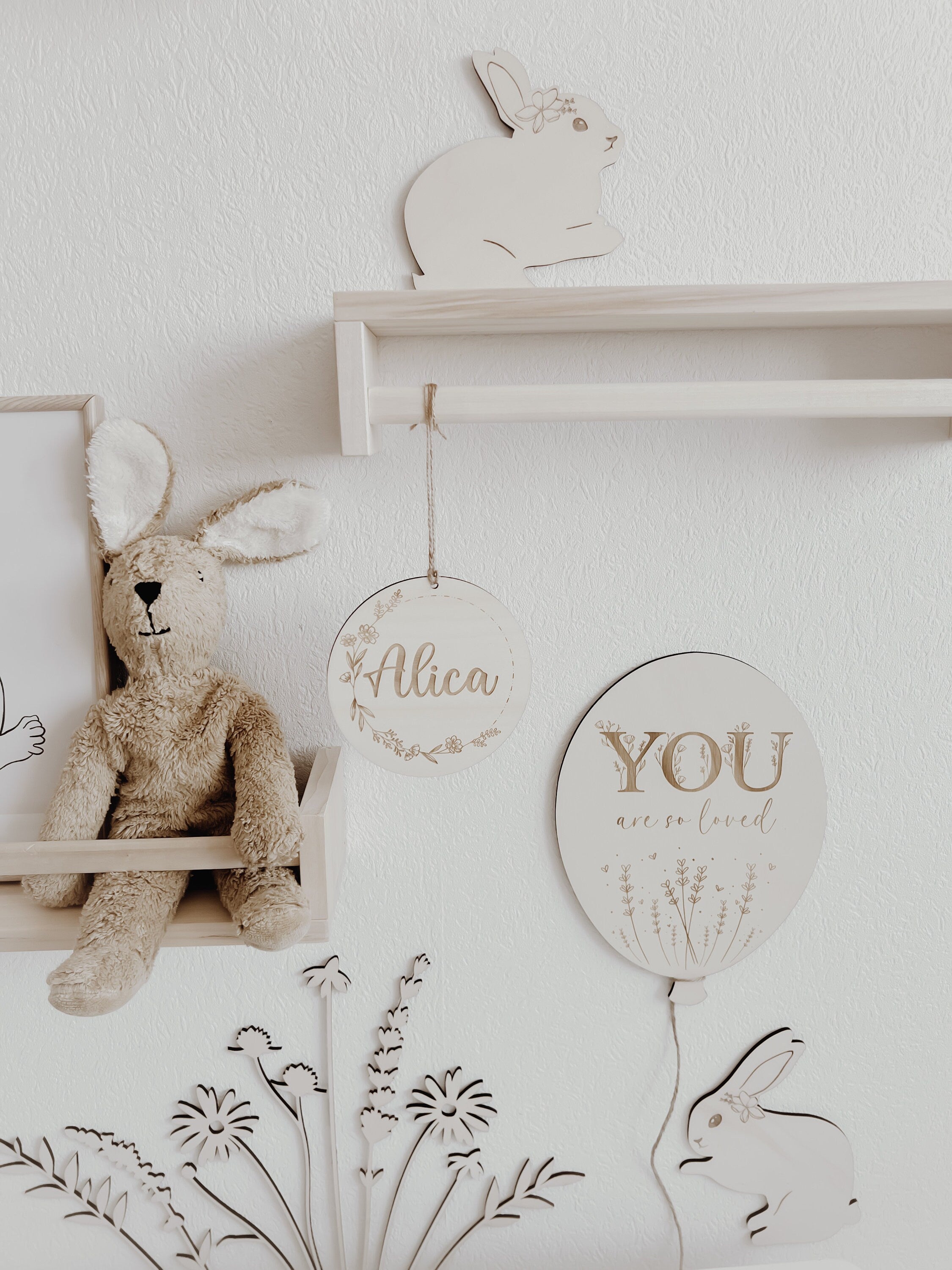 Personalisiertes Holzschild mit Namen - BohoWildflowerVibes