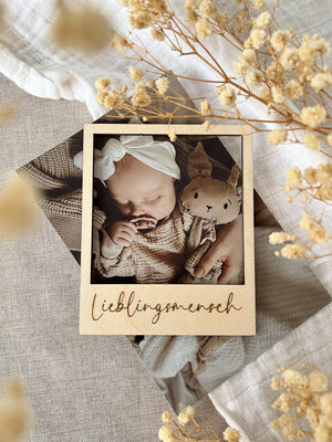 Polaroid Rahmen, Fotorahmen aus Holz - Lieblingsmensch - BohoWildflowerVibes