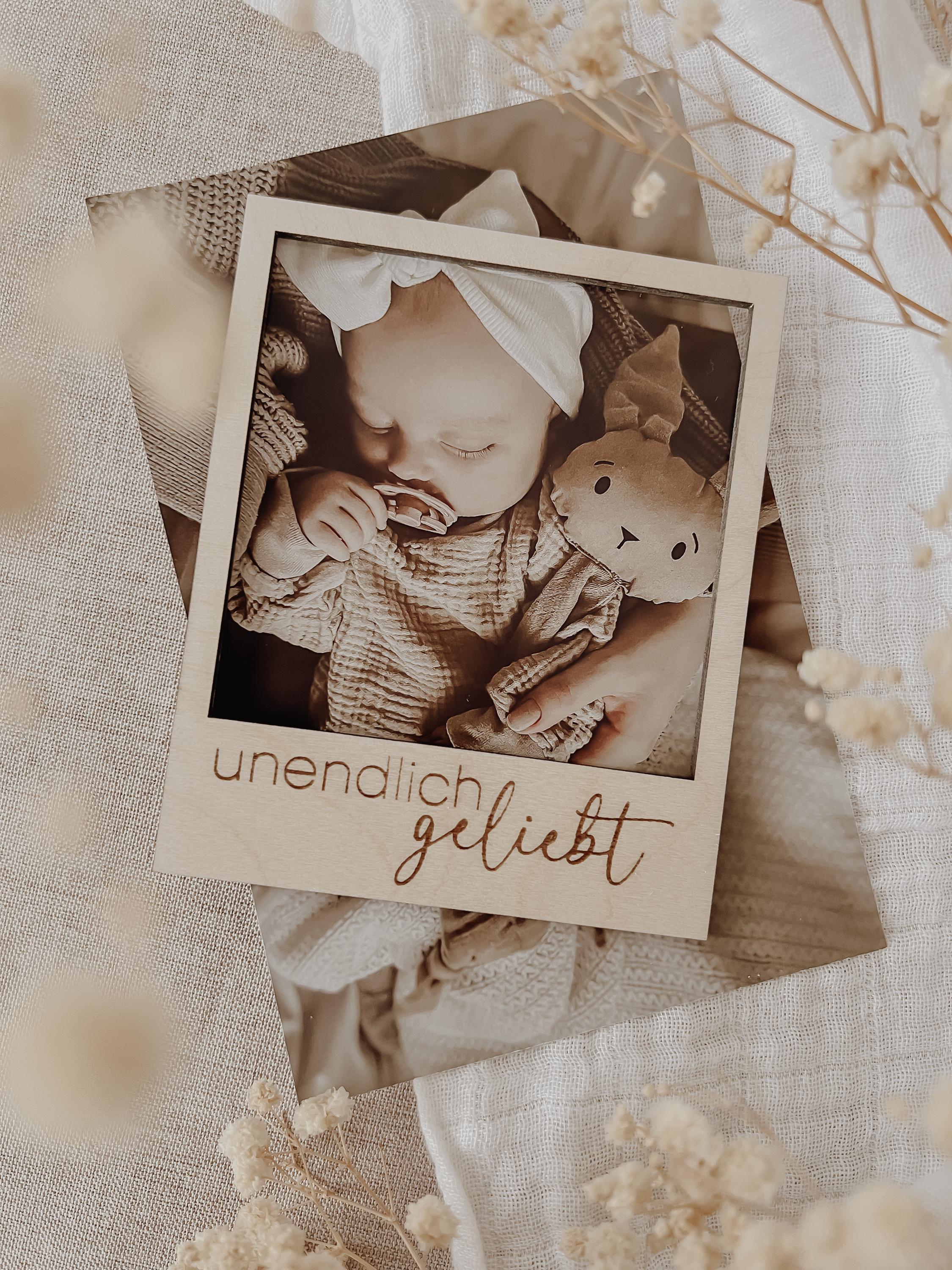 Polaroid Rahmen aus Holz - unendlich geliebt - BohoWildflowerVibes