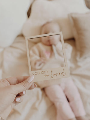 Polaroid Rahmen, Fotorahmen aus Holz - you are so loved - BohoWildflowerVibes