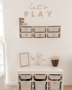 Rattan Buchstabe aus Holz - Nussbraun Wanddekoration Alphabet Kinderzimmer und Babyzimmer