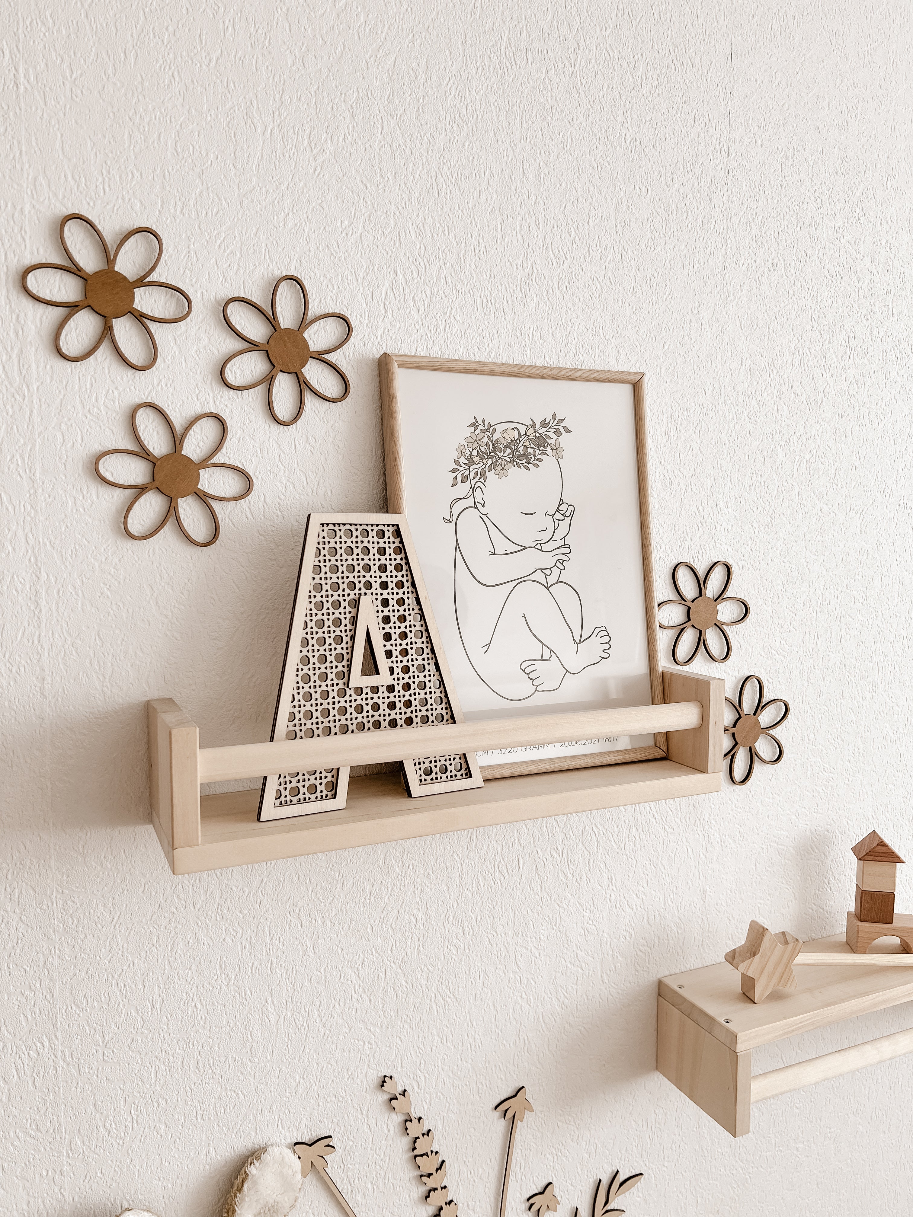 Rattan Buchstabe aus Holz Wanddekoration Alphabet Kinderzimmer und Babyzimmer