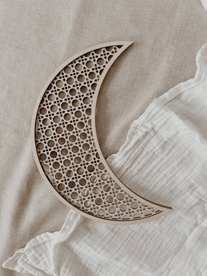 Rattan Mond aus Holz