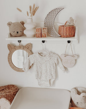 Rattan Mond aus Holz