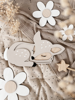 Reh aus Holz - Beige, Birke - BohoWildflowerVibes