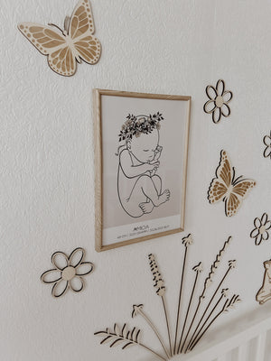 Schmetterlinge aus Holz im Set 3 Stück Wanddekoration - BohoWildflowerVibes