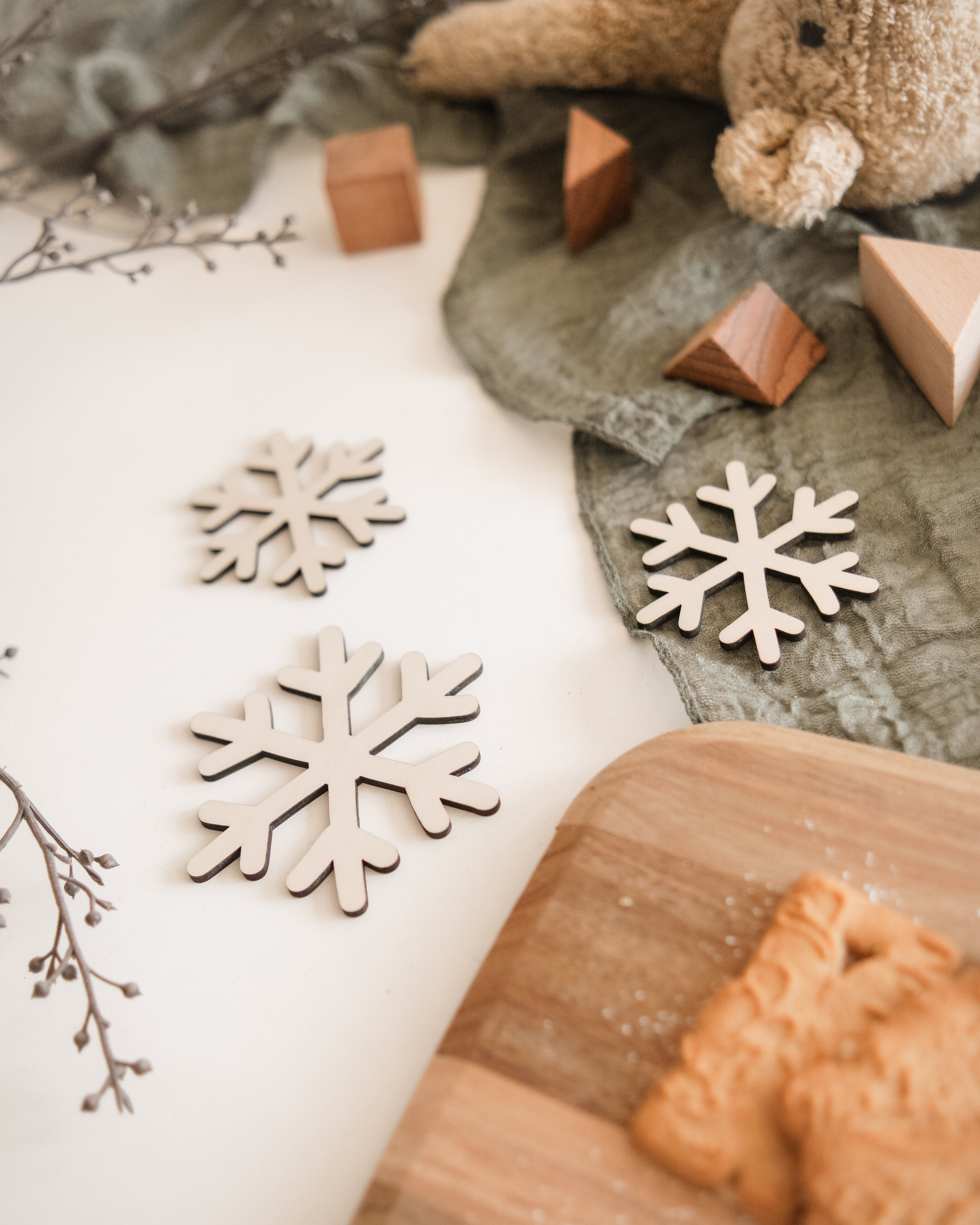 Schneeflocken aus Holz