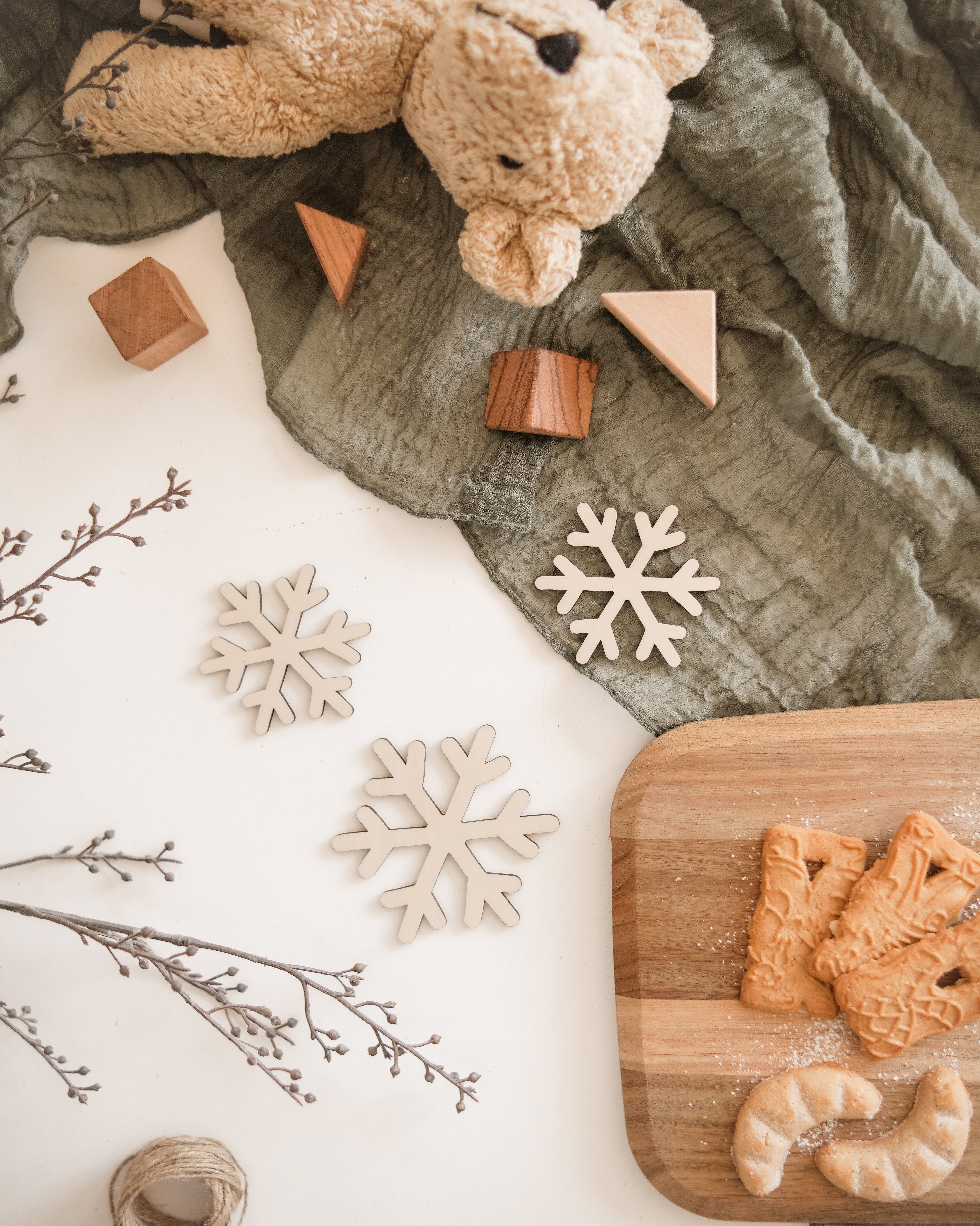 Schneeflocken aus Holz