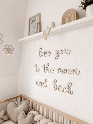 Schriftzug - love you to the moon and back - BohoWildflowerVibes
