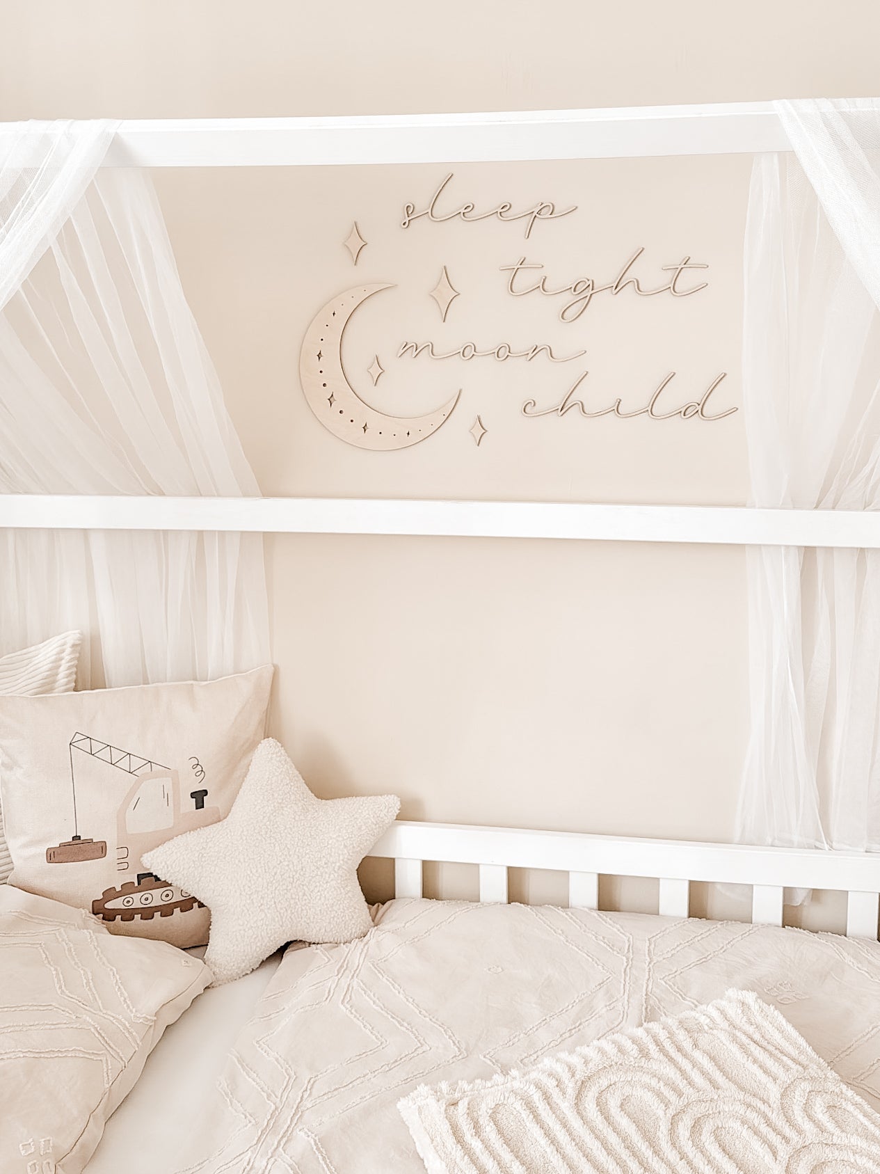 Schriftzug - sleep tight moon child - BohoWildflowerVibes