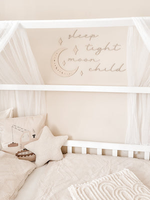 Schriftzug - sleep tight moon child - BohoWildflowerVibes