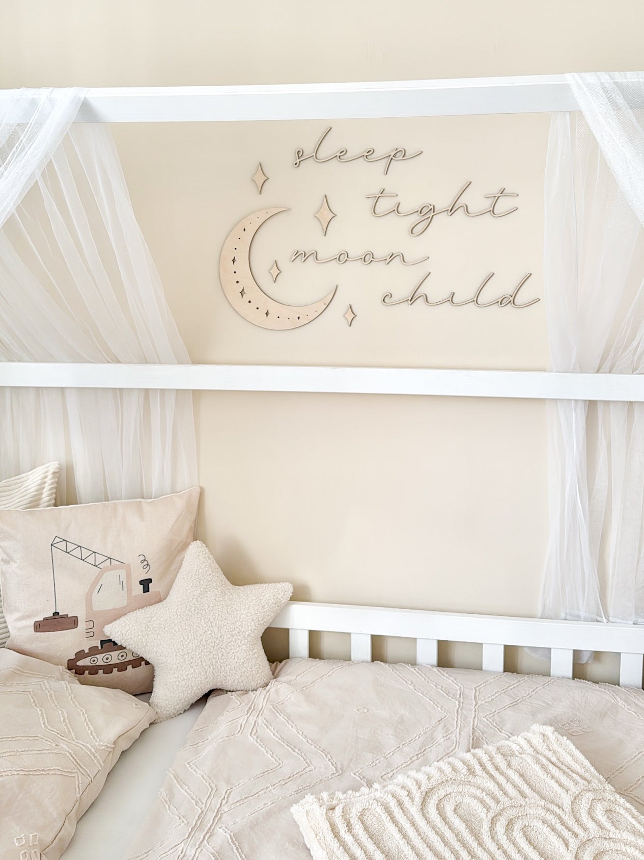 Schriftzug - sleep tight moon child - BohoWildflowerVibes