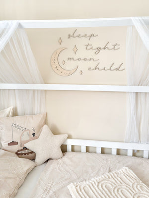 Schriftzug - sleep tight moon child - BohoWildflowerVibes