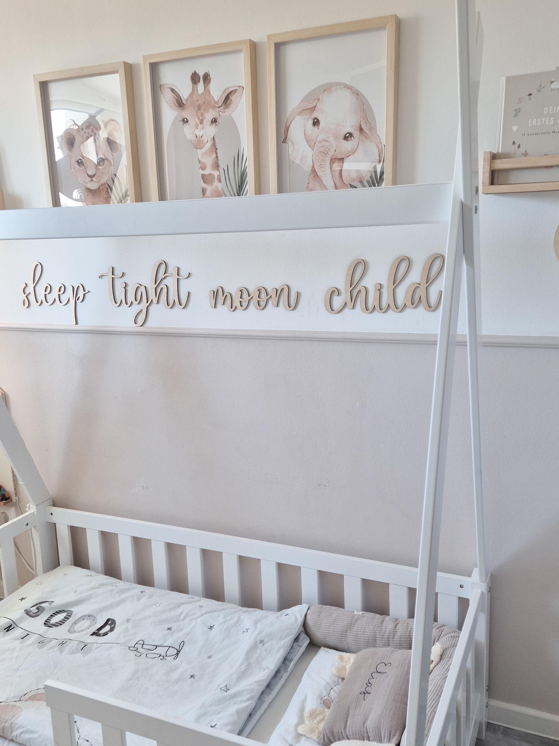 Schriftzug- sleep tight moon child - BohoWildflowerVibes