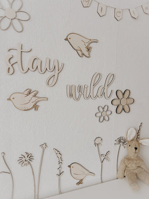 Schriftzug - stay wild - BohoWildflowerVibes