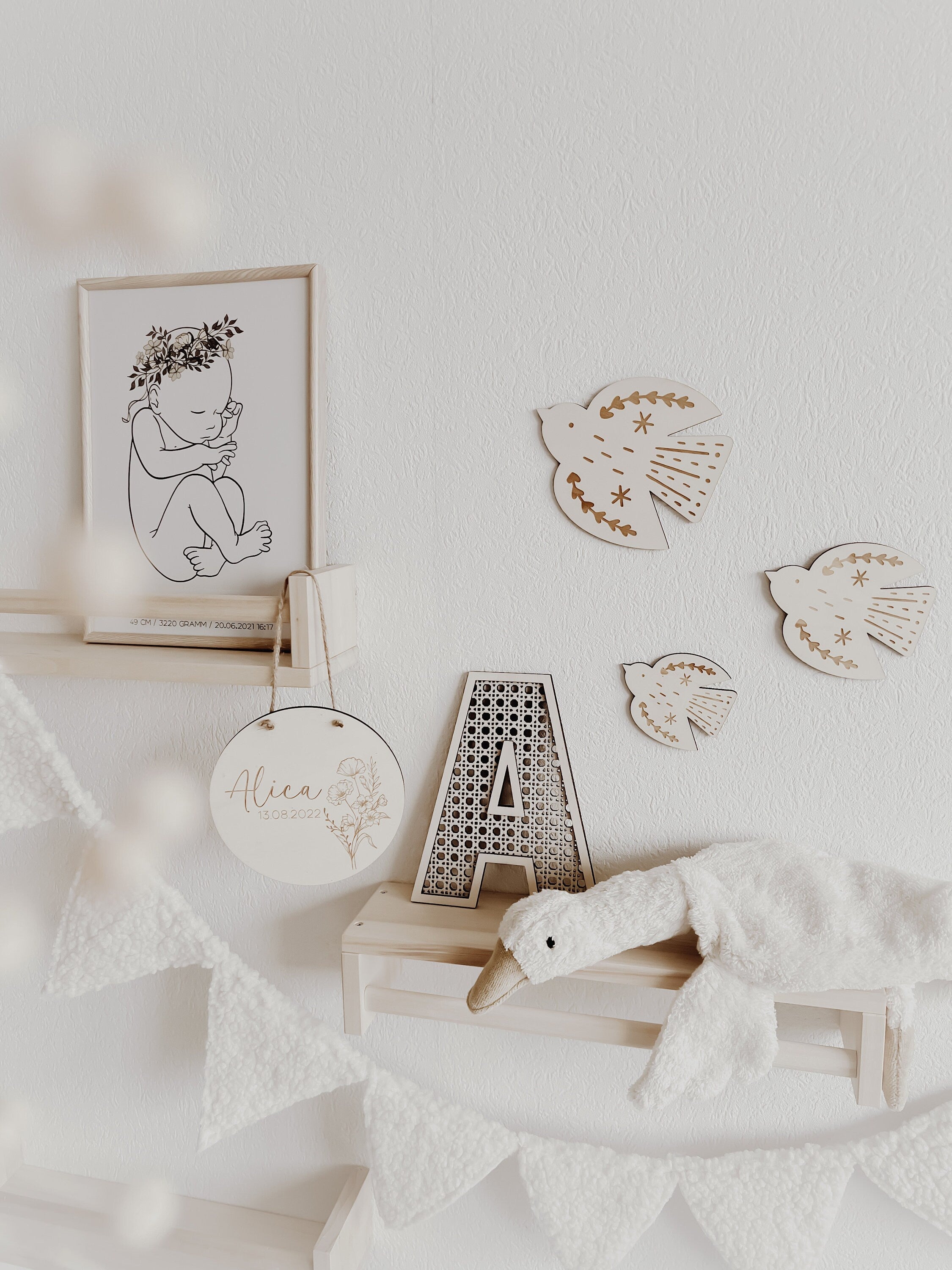 Tauben graviert - BohoWildflowerVibes