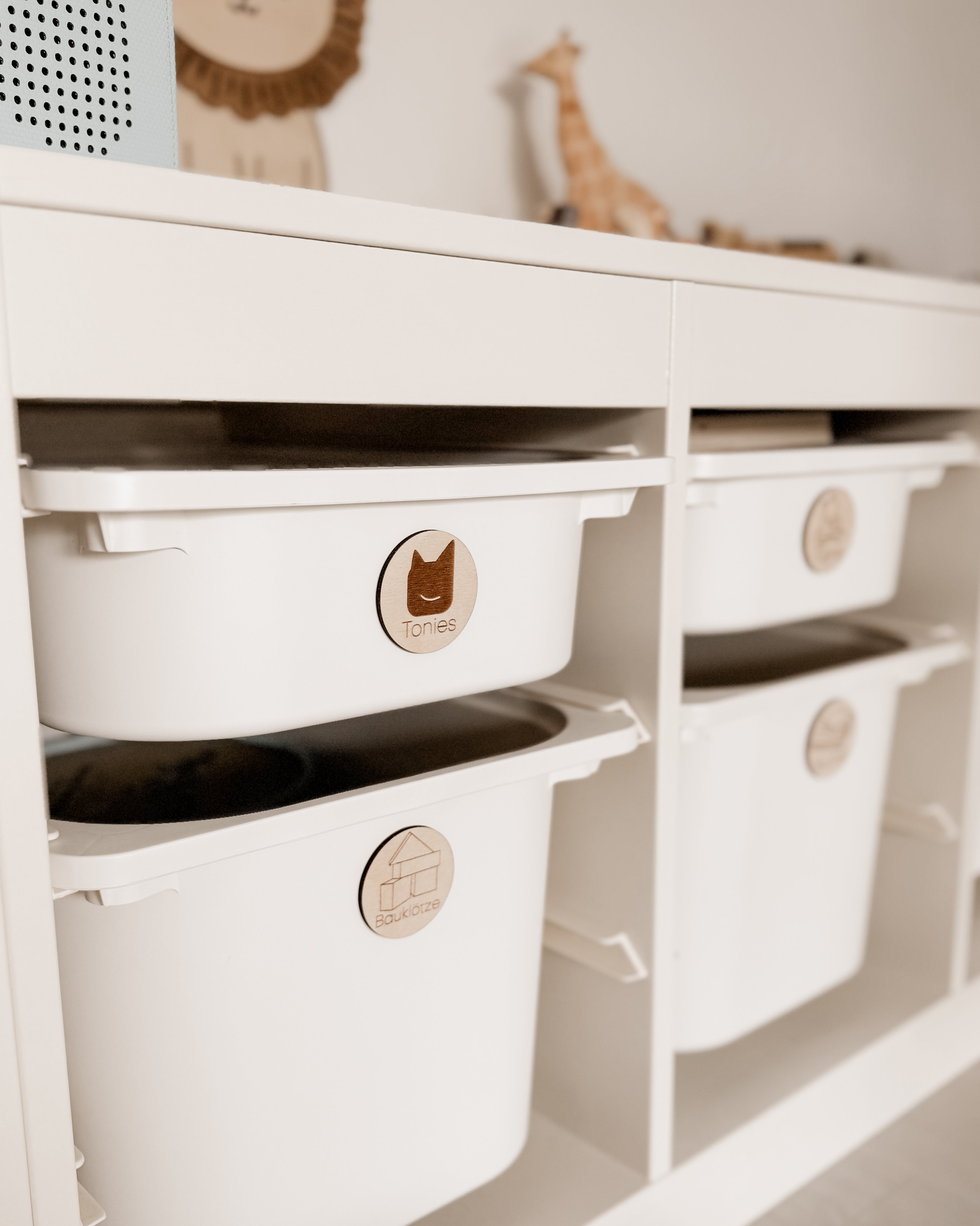 Trofast Schilder aus Holz 12er