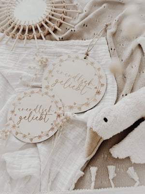 Holztafel - Unendlich geliebt - BohoWildflowerVibes