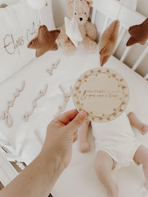 Holztafel - We made a wish and you came true - BohoWildflowerVibes