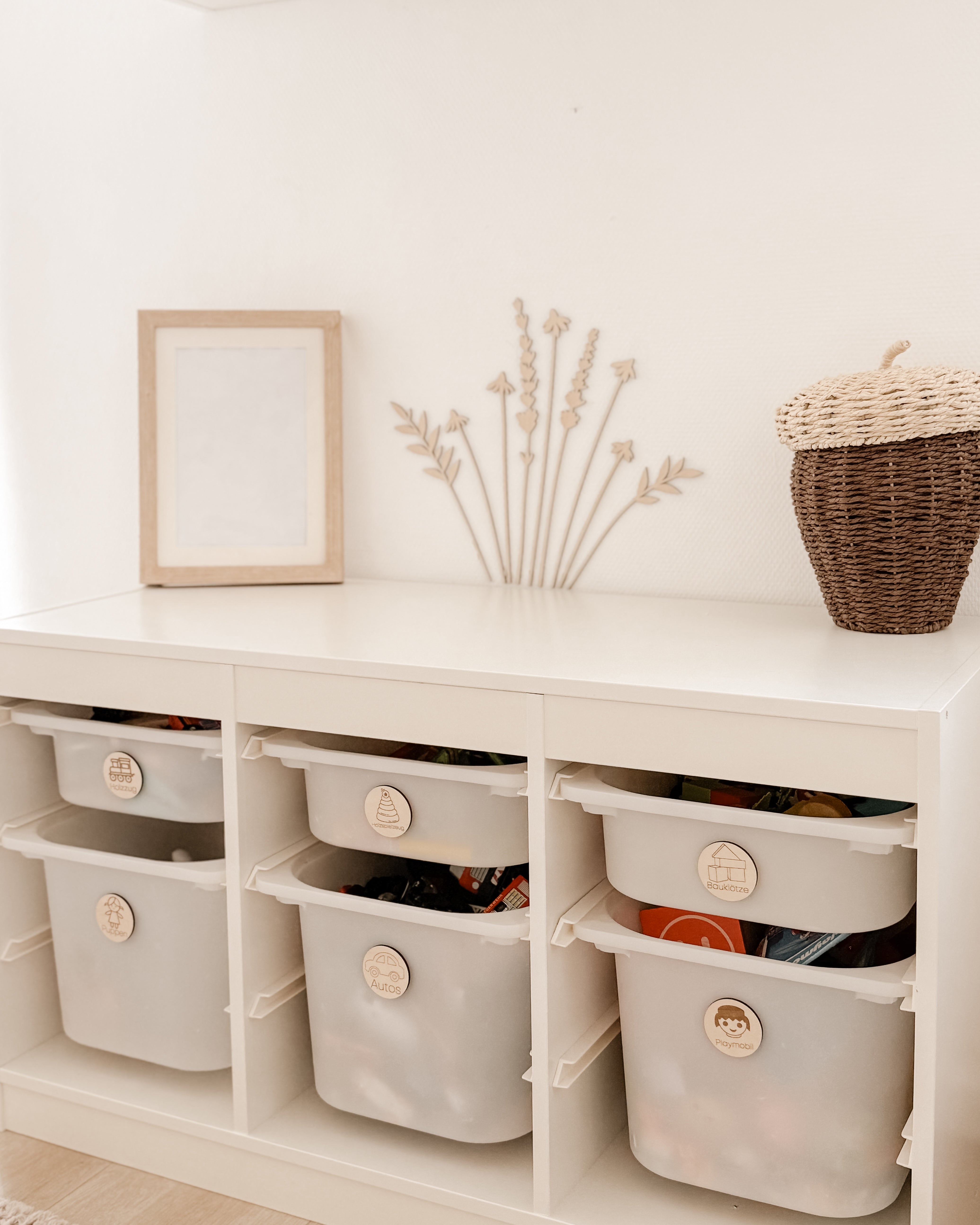 Wildblumen aus Holz – 9er Holzblumen-Deco für liebevolle Wandgestaltung - 9 Wildblumen